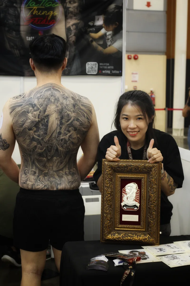 Award-winning Black & Grey piece — Lion's Ink Singapore 2024