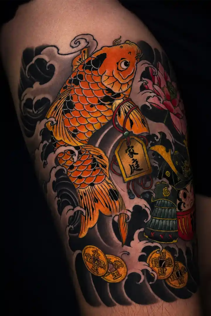 Koi dragon Japanese traditional tattoo — Tattoo Things Studio Johor Bahru