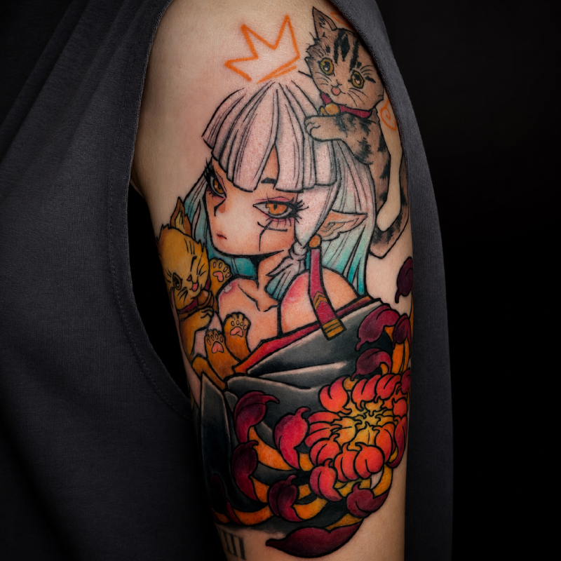 Koi fish colour tattoo — Tattoo Things Studio Johor Bahru