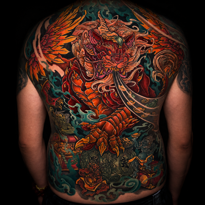 Tropical flowers colour tattoo — Tattoo Things Studio JB